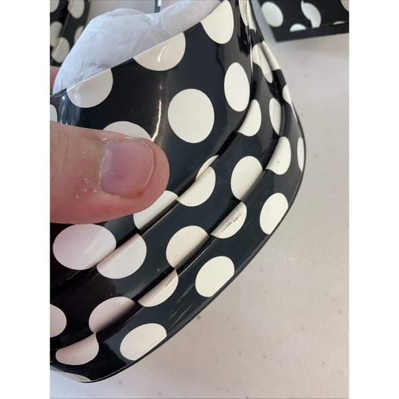 Betsey JOHNSON Chunky Black Polka dot platform heel rockabilly Retro pinup sz 10 - Picture 10 of 12